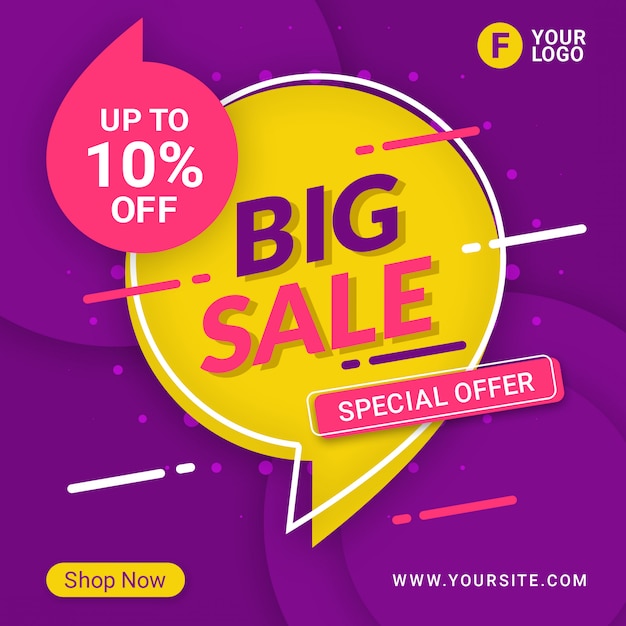 Big sale banner template promotion