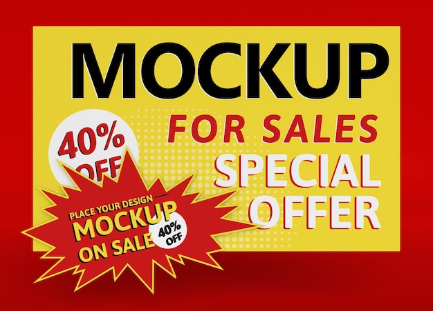 Big sale mock-up banner with special offer