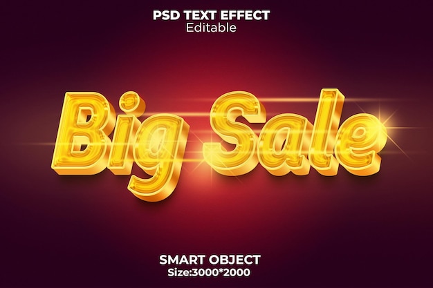 Big Sale Orange colorful Editable Text style Effect