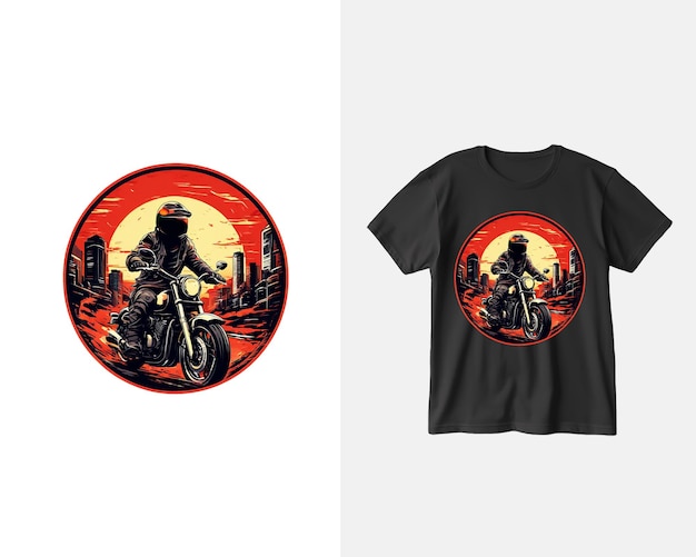 PSD bike cartoon vector illustration biker t shirt design