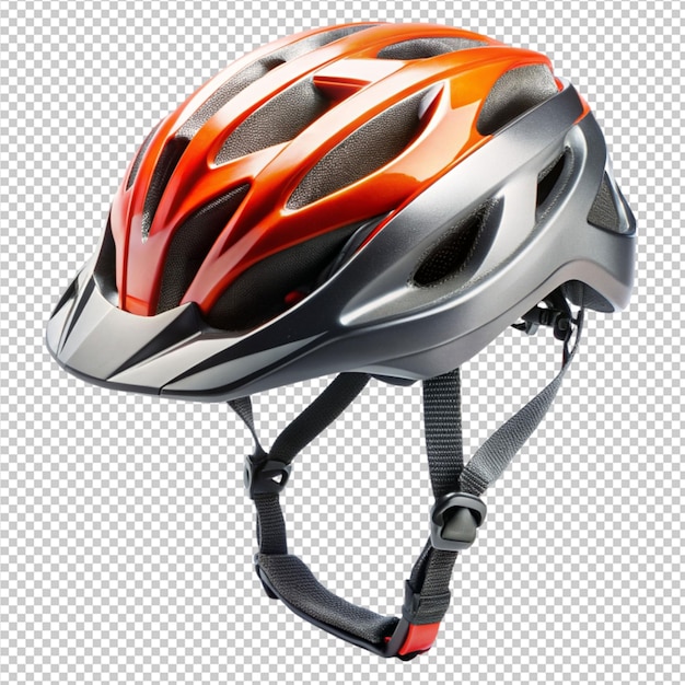 PSD bike helmet with adjustable straps isolated on transparent background