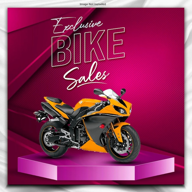 PSD bike sale poster design template