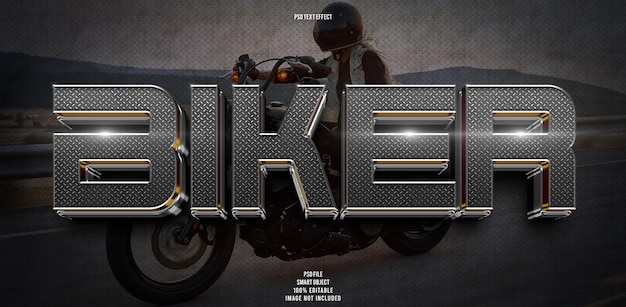 PSD biker 3d editable text effect