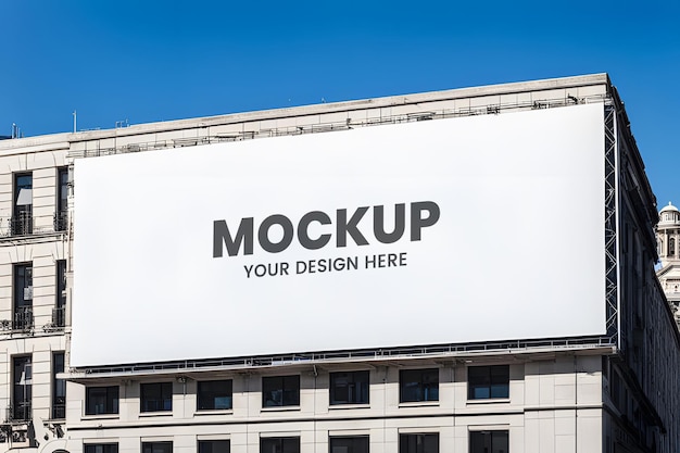 Billboard mockup on building