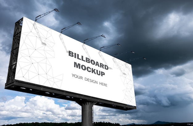 Billboard mockup displayed on the outdoor sky