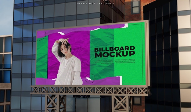 billboard mockup in office building