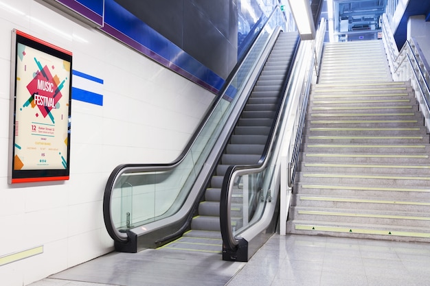 Billboard mockup in subway station