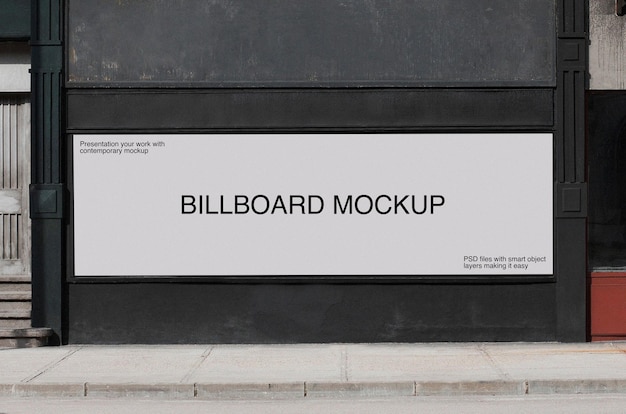 PSD billboard mockup with black background