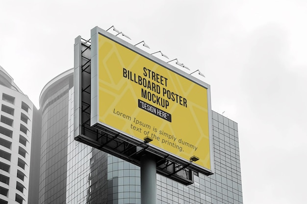 Billboard mockup with a building in the background