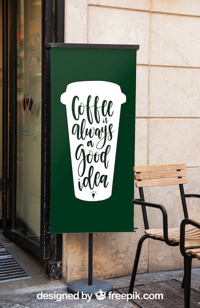 Billboard mockup with coffee concept