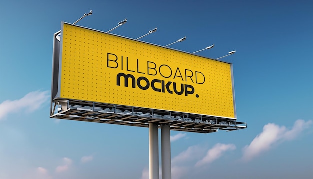 billboard mockup with sky background