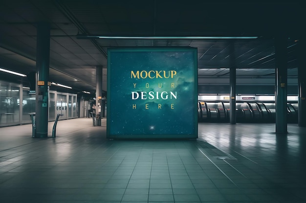 Billboard Poster at Airport Mockup PSD