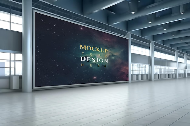 Billboard Poster at Airport Mockup PSD