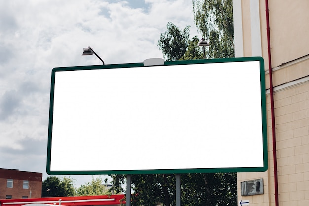 Billboard with blank surface for advertising