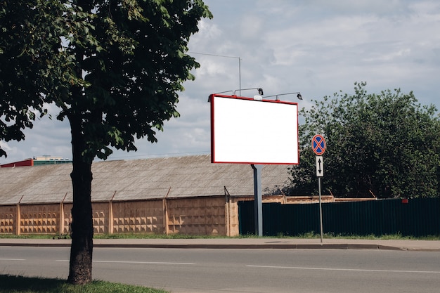 Billboard with blank surface for advertising