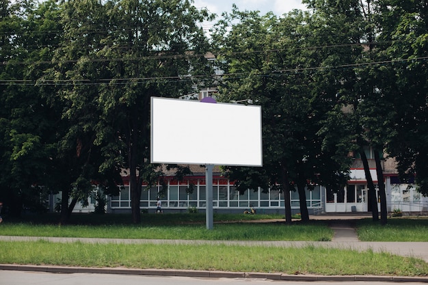 Billboard with blank surface for advertising