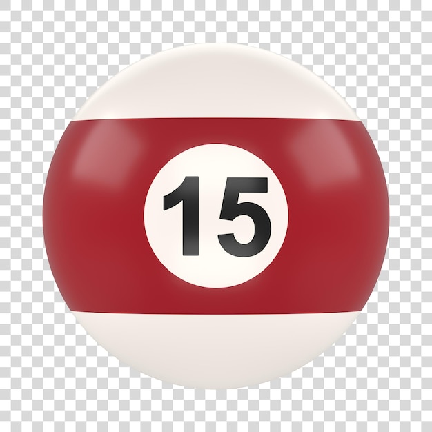 Billiard ball number fifteen in brown and white color isolated on white background 3D render