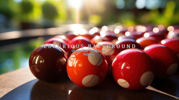 Billiard balls on the billiard pool table