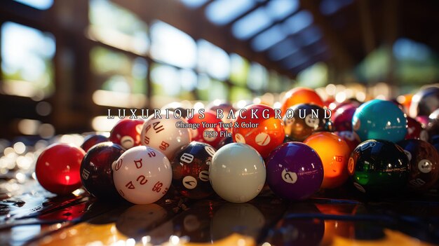 Billiard balls on the billiard pool table