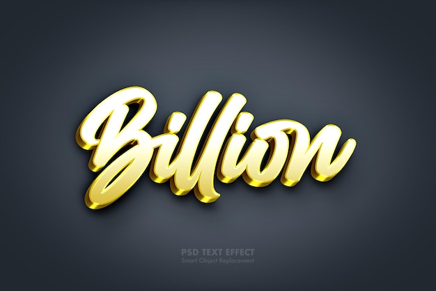 Billion 3d gold text effect