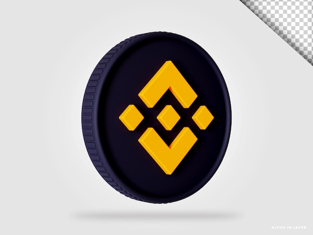 Binance bnb cryptocurrency coin 3d rendering isolated