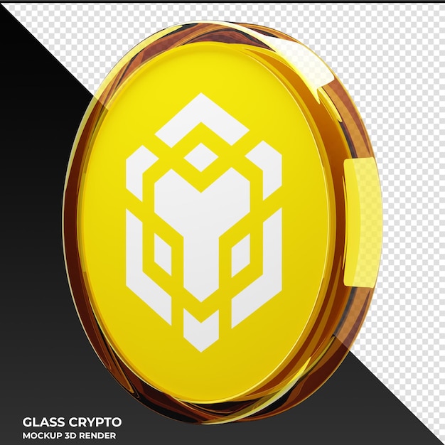 Binance Coin BNB Glass Crypto Coin 3D Illustration