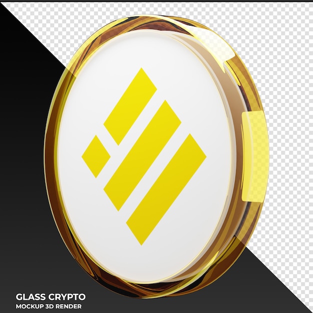 Binance USD BUSD Glass Crypto Coin 3D Illustration