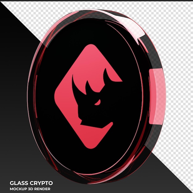 BinaryX BNX Glass Crypto Coin 3D Illustration