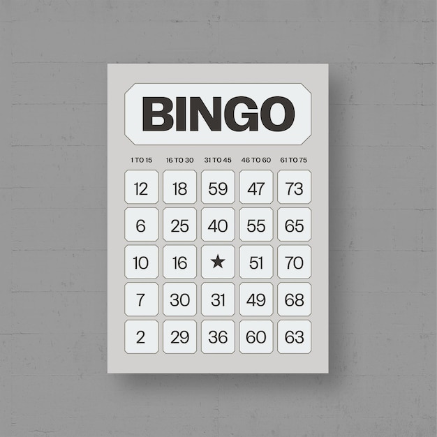 Bingo Card Grey Template V1 in Photoshop PSD