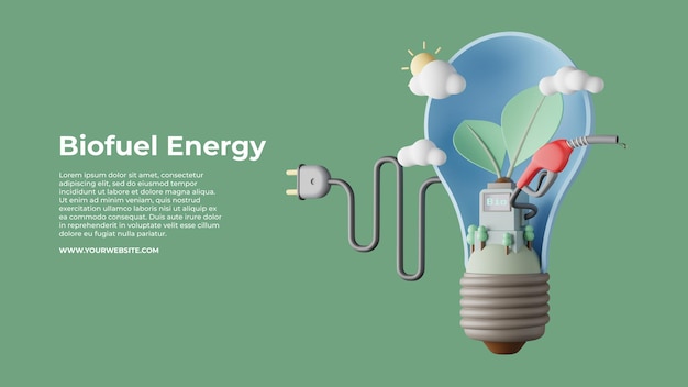 Biofuel energy 3d illustration