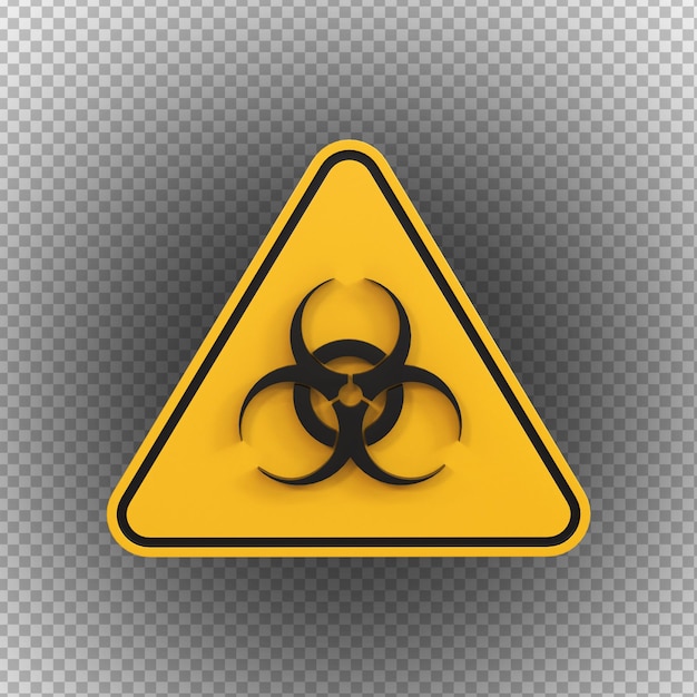 Biohazard signs of high voltage hazard isolated on a Transparent background