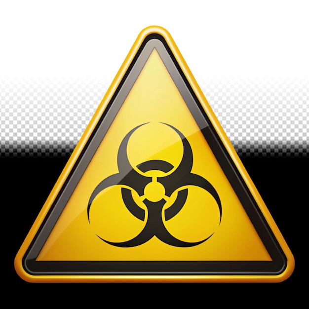 biohazard warning sign on transparent background