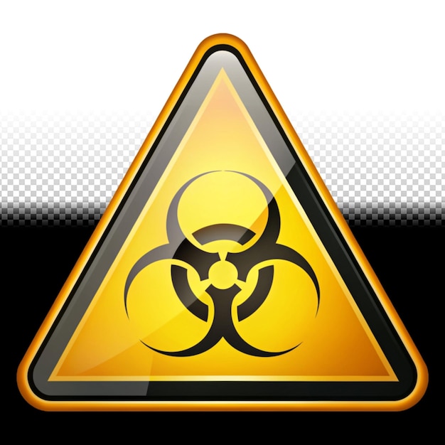 biohazard warning sign on transparent background