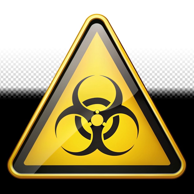 biohazard warning sign on transparent background