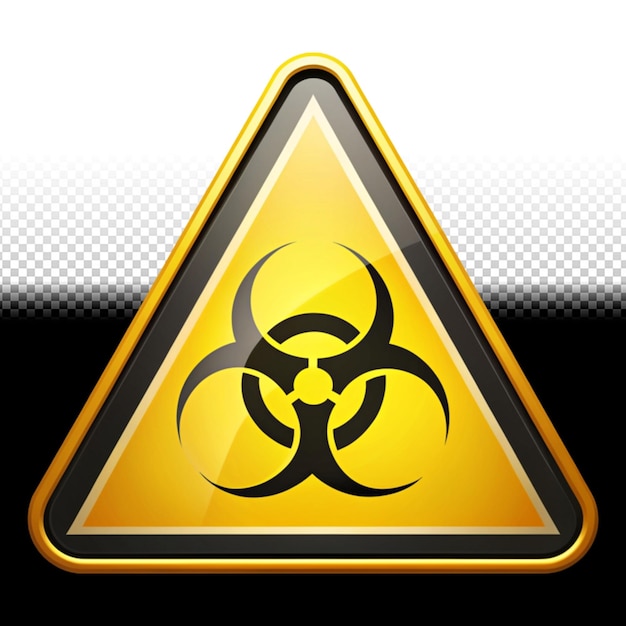 biohazard warning sign on transparent background