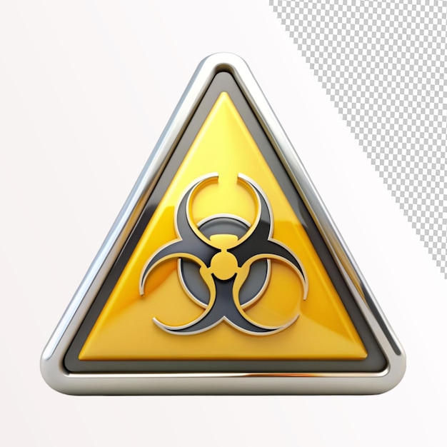 PSD biological triangle hazard icon symbol on transparent background