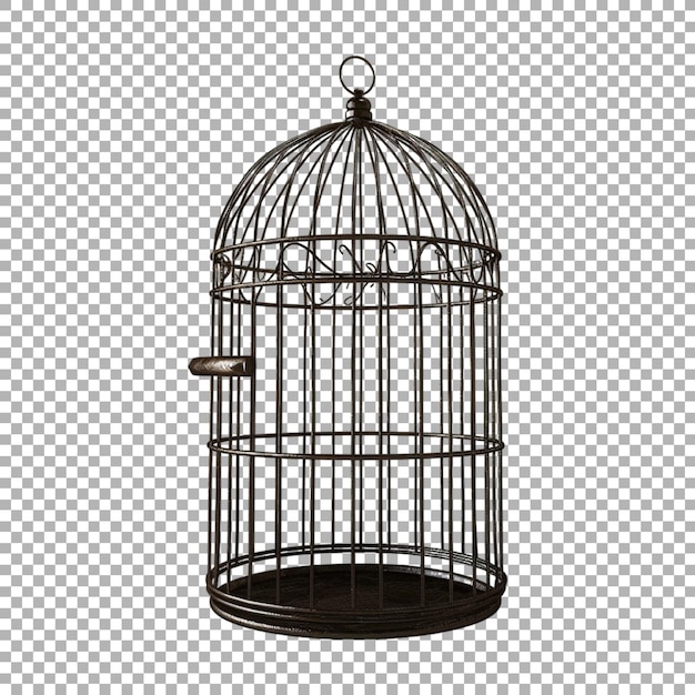 PSD bird cage on transparent background ai generated