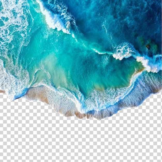 Bird eye view of sea isolated on transparent background