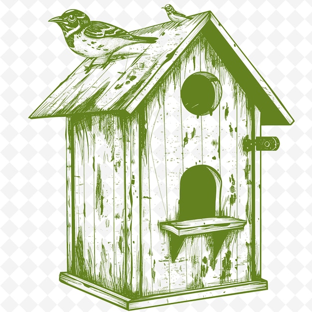 a bird house with a bird on the top of it