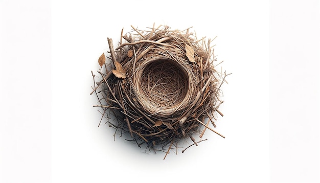 PSD bird nest isolated on a white background