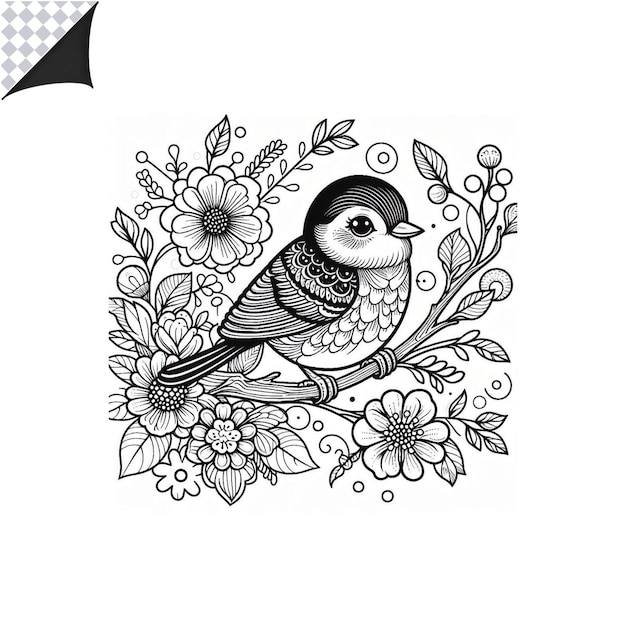 PSD bird outline image for kids coloring book fun amp easy printable templates