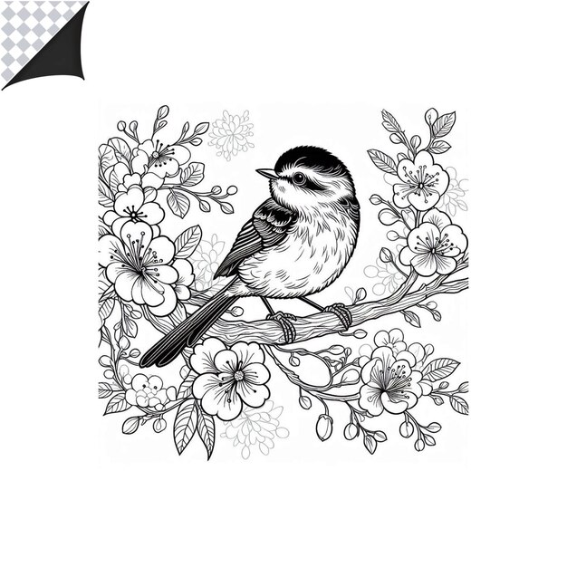 PSD bird outline image for kids coloring book fun amp easy printable templates