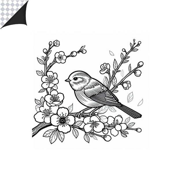 PSD bird outline image for kids coloring book fun amp easy printable templates