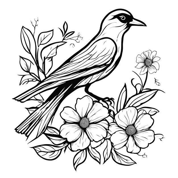 PSD bird outline image for kids coloring page pictures images and photos with white background