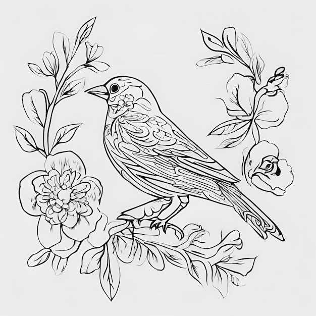 PSD bird outline image for kids coloring page pictures images and photos with white background