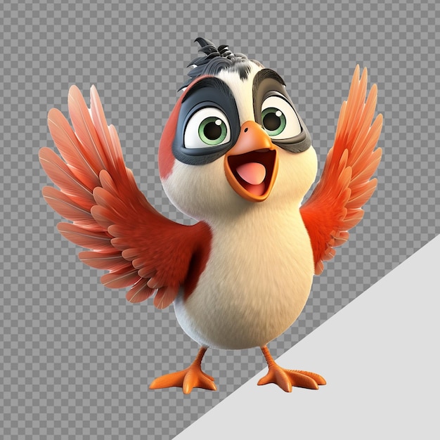 PSD bird png isolated on transparent background