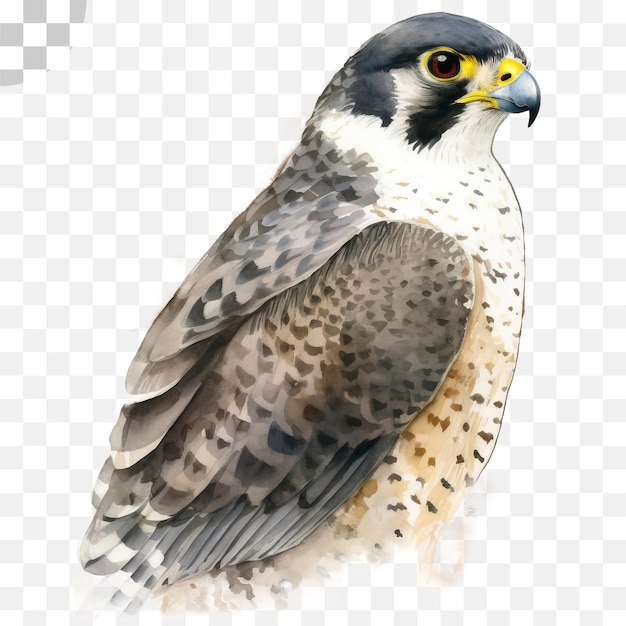 The bird that is on the watercolor - peregrine falcon png download