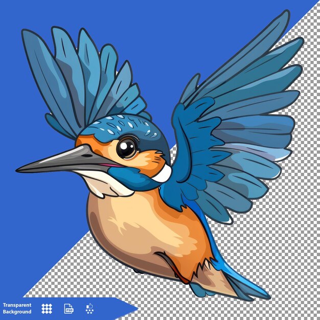 PSD a bird with a blue beak is shown on a screen