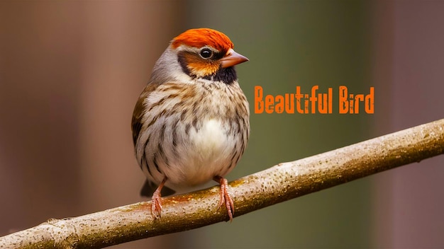 PSD a bird with the word beautiful written on it