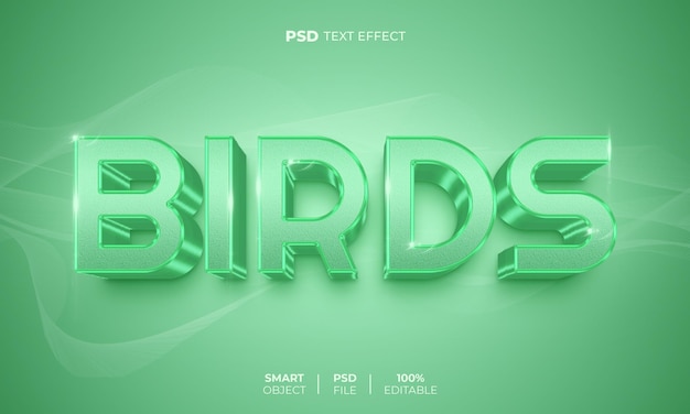 Birds 3D editable text effect